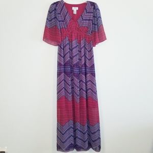 Purple Boho Maxi Dress / or Maternity
